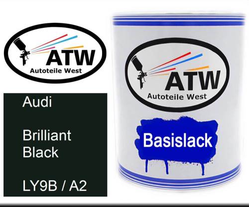 Audi, Brilliant Black, LY9B / A2: 1L Lackdose, von ATW Autoteile West.